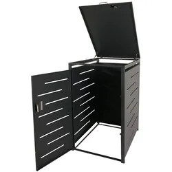Proregal XL 1er-/2er-Mülltonnenverkleidung | HxBxT 116x71x98cm | erweiterbar| Anthrazit | Mülltonnenbox