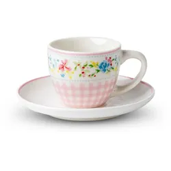 Espressotasse Alexandra 2tlg. Porzellan Rosa