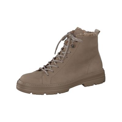 Schnürstiefelette PAUL GREEN "Paul Green Stiefelette Nubukleder", Damen, Gr. 38, beige, Nubukleder, Schuhe Schnürstiefelette