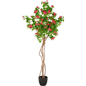 Creativ-green Kunstpflanze Bougainvillea, Kunstbaum im Topf mit Echtholzstamm, Höhe 175 cm