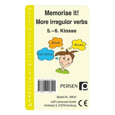 Memorise it! More irregular Verbs, Game von Josephine Finkenstein, Persen Verlag in der AAP Lehrerwelt GmbH, 978-3-403-20610-1
