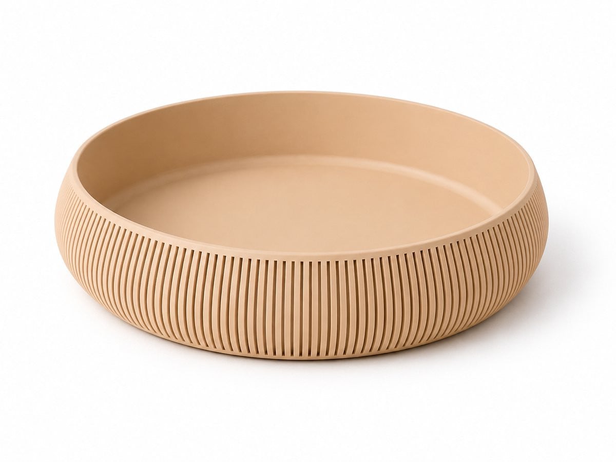 Geribbelde ronde schaal – 3D-geprinte decoratieve schaal