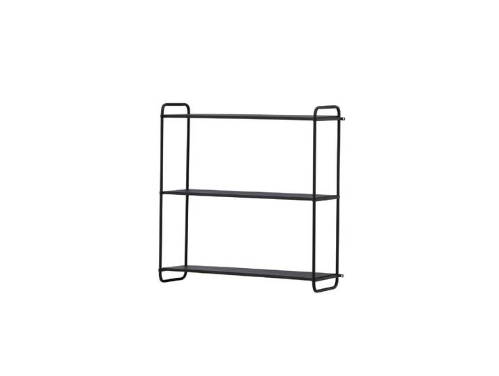 Regal VENTURE HOME Lyon, kompaktes Wandregal, schmal, Breite 62 cm , schwarz, B:62cm H:63cm T:18cm, Eisen, Regale, Regal, Hängeregal, Pulverbeschichtung, kompakt, anspruchsvoll, vielseitig