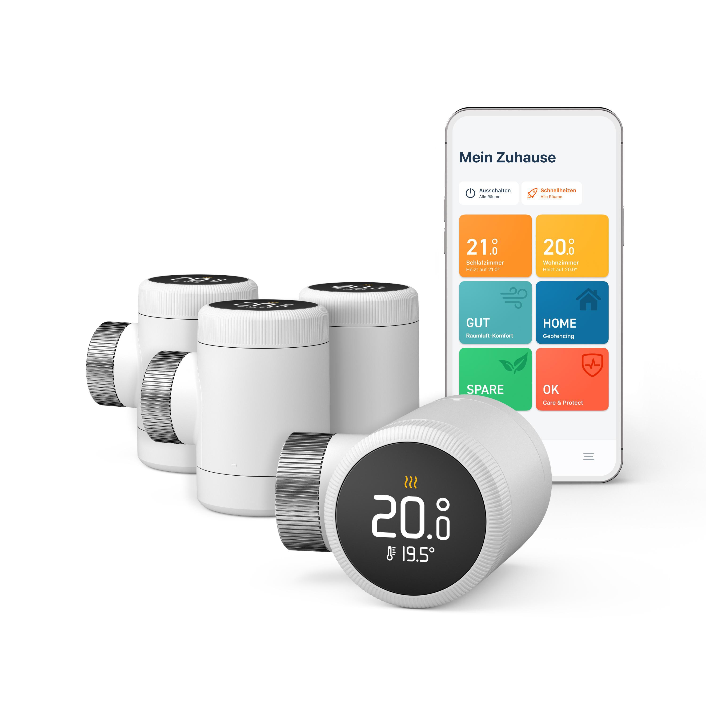 tado° X Smartes Heizkörper-Thermostat . Thermostat . Quattro Pack