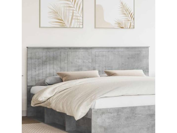 Moderne Kopfteil grau 200 cm aus Holzwerkstoff, minimalistisches Design, einfache Wartung, solide Rückenstütze, einfache Montage.