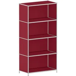 viasit Aktenregal »System 4« breit 4 OH rot, 77.9x155.6x40.4 cm