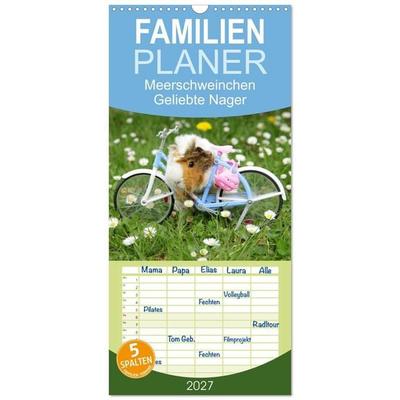 Familienplaner 2027 - Meerschweinchen. Geliebte Nager mit 5 Spalten (Wandkalender, 21 x 45 cm) CALVENDO