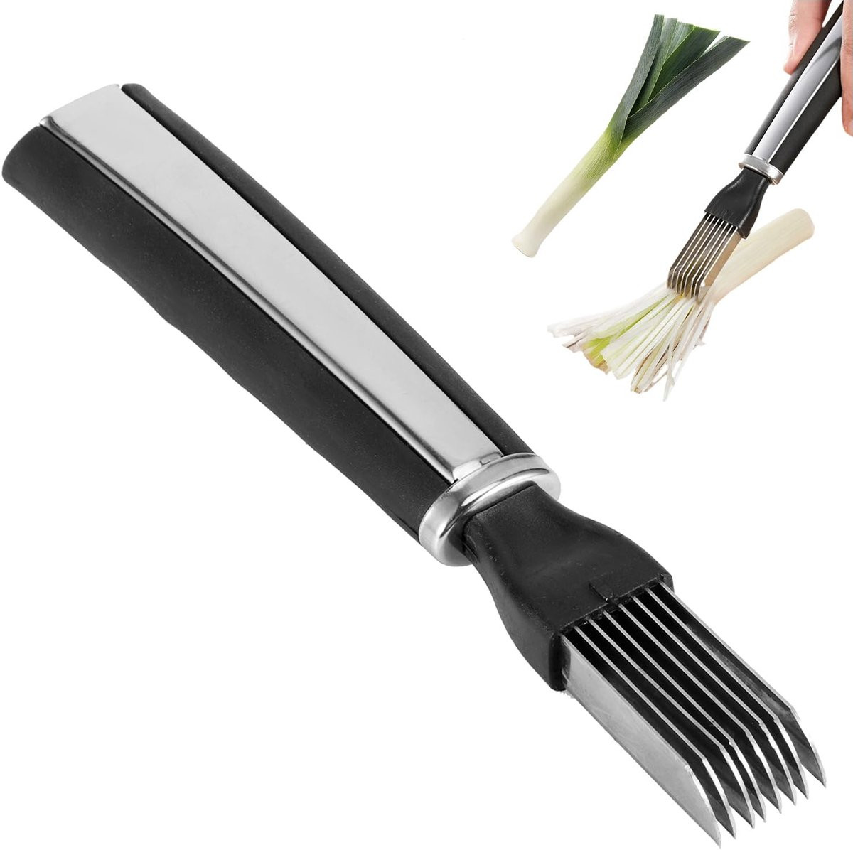 Multifunctionele slicer van roestvrij staal en kunststof - Zilver