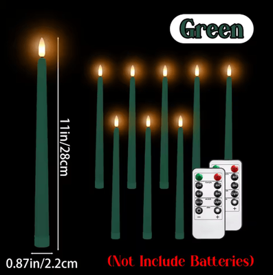 Inspire Picks 1272PCS Flameless LED Taper Candles With Remote Flickering Wedding Candles For Parties & Home Decor green 72pcs