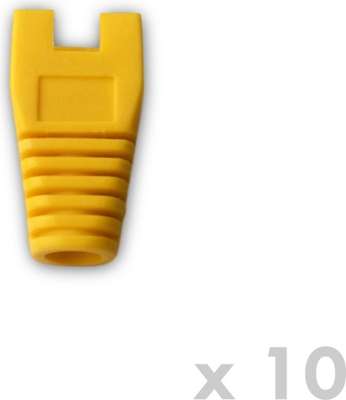 Datacom RJ45 beschermhoezen met uitsparing, geel (10 stuks)