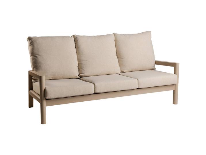 Tierra Outdoor 3-Sitzer-Bank, Creme, Champagner, Metall, Textil, 199x95x86 cm, Gartenmöbel, Gartenbank