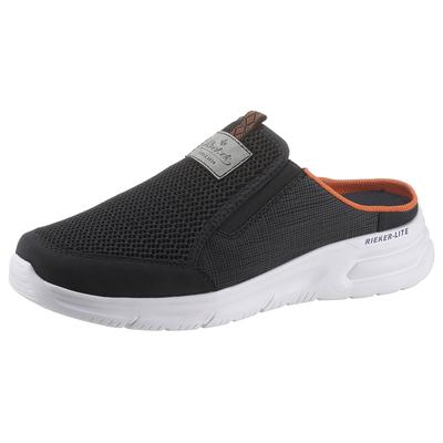Clog RIEKER, Herren, Gr. 42, Textil, blau, Nubuklederimitat, Textil, Schuhe Clog, Sommerschuh, Schlappen, Urlaub, in sportlicher Optik