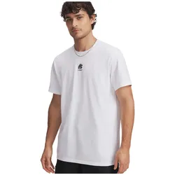 Under Armour, Herren, Sportshirt, Curry Hvyweight Logo Tee (XL), Weiss