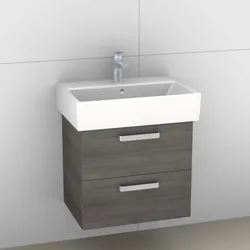 Artiqua 414 Waschtischunterschrank für Memento 513360, 513362 Graphit Struktur quer, 414-WU2L-V23-70 414-WU2L-V23-7098-401