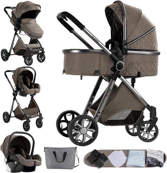 3-in-1 Kinderwagen - Reisebett und Buggy - Sicher unterwegs - Umkehrbar und zusammenklappbar
