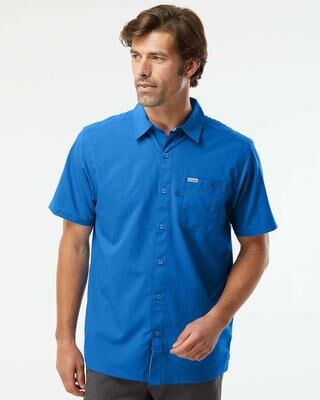 Columbia 212484 Men's PFG Slack Tide Camp Shirt in Vivid Blue size XXL   Polyester