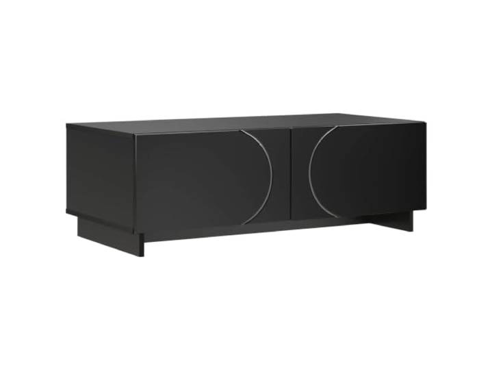 LASWWQMRF Couchtisch Schwarz 102x50,5x35 cm Holzwerkstoff Sofatisch Modernes Design fuer das Wohnzimmer: Mit flexibler Schubladenmontage und Ablagen fuer geordnete Aufbewahrung im Alltag.