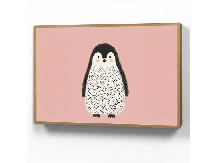 OnlyWow Nachttischlampe MIT Akku Pinguin - Punkte - Minimalistisch - Rosa 90x60 cm, Rechteckig, LED integrated, 90x60x8 cm, Lampen & Leuchten, Innenbeleuchtung, Nachtlichter