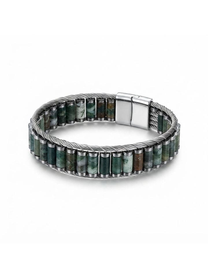 Nakkash Edelstahl-Armband mit Edelsteinen - onesize