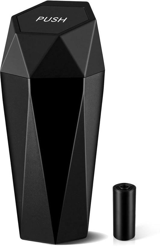 Famanu afvalbak met deksel Diamantdesign zwart
