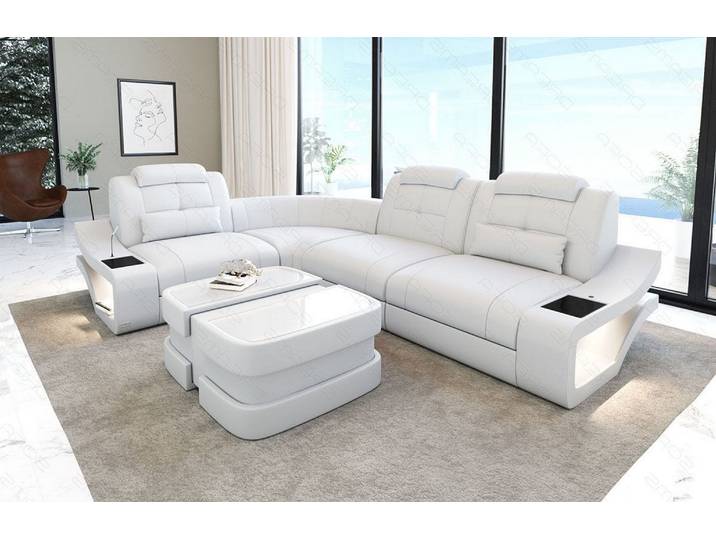Mini Couch Elena L-Form in Leder