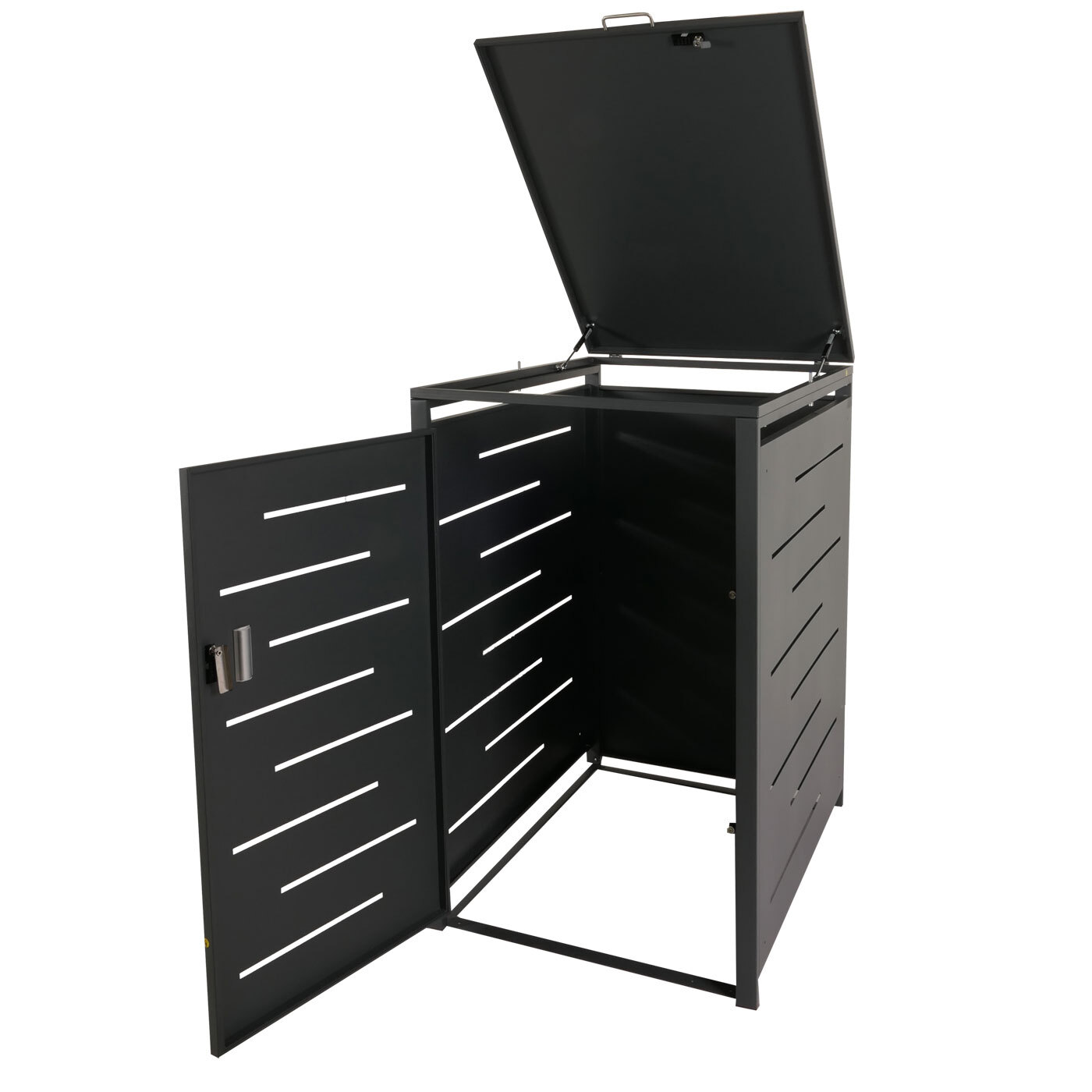 XL 1er-/2er-Mülltonnenverkleidung MCW-E83, Mülltonnenbox, erweiterbar 116x71x98cm anthrazit, Stahl 39kg