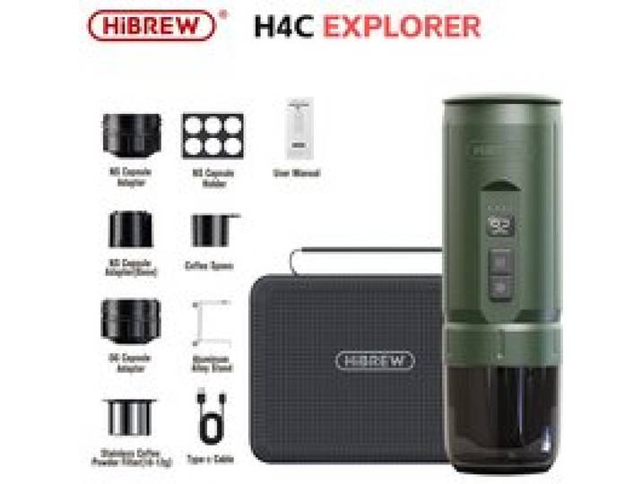 HiBREW - Machine à café expresso Portable pour voiture et maison Camping adaptée à la capsules Nespresso Dolce en poudre H4C