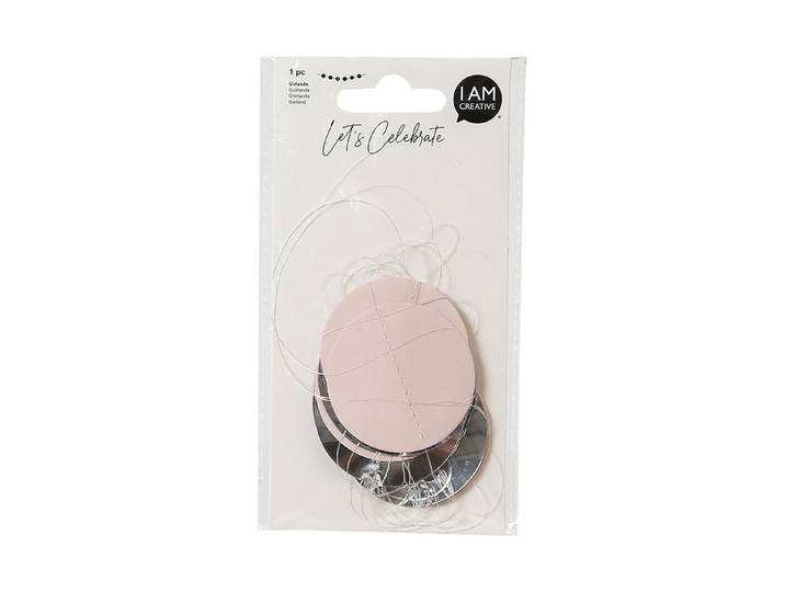Girlande rosa / silber, 3 m