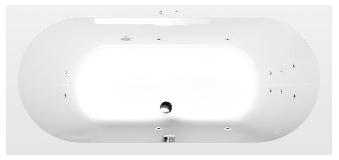 Polysan LEVANA Whirlpool-Badewanne, 170x80x39cm, Attraction Hydro, Chrom
