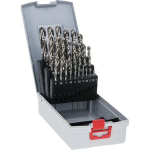 Bosch Bohrer PRO Metal HSS-G, 2608587017, 25-teiliges Set, geschliffen, Metallbohrer 135°