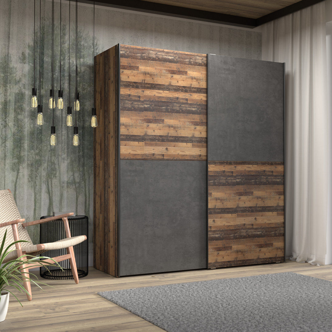 17 Stories Kaeveon 2 Door Wardrobe Sonoma oak/White