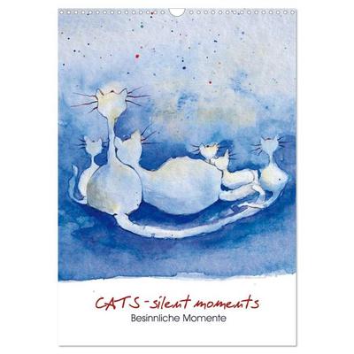 CATS - silent moments, besinnliche Momente (Wandkalender 2026 DIN A3 hoch), CALVENDO Monatskalender