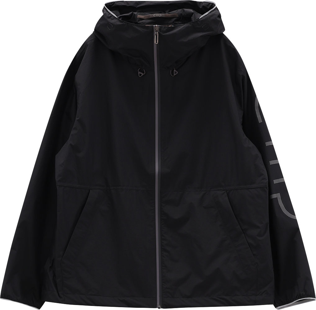 Regenjacke CMP, Herren, Gr. S, schwarz (nero), Obermaterial: 100% Polyamid, Jacken Regenjacke, Oversize-Schnitt, mit reflektierendem Gewebe, aus Polyamid nero S