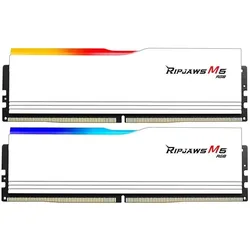 G.Skill DDR5 32GB PC 6400 CL32 (2x16GB) 32-M5 RGB RM5RW (2 x 16GB, 6400 MHz, DDR5-RAM, DIMM), RAM, Mehrfarbig, Weiss