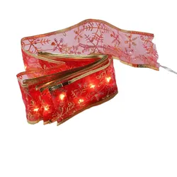 MARELIDA LED Seidenband Geschenkband Schleifenband 30 LED 2,7m Batterie rot