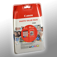 4 Canon Tinten 0332C006 CLI-571XL Multipack KCMY + Papier 0332C005