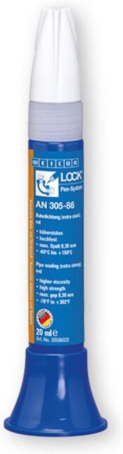 WEICONLOCK® AN 305-86 Rohrdichtung, extra stark, hochfest, höherviskos, 20 ml, rot (30586020)