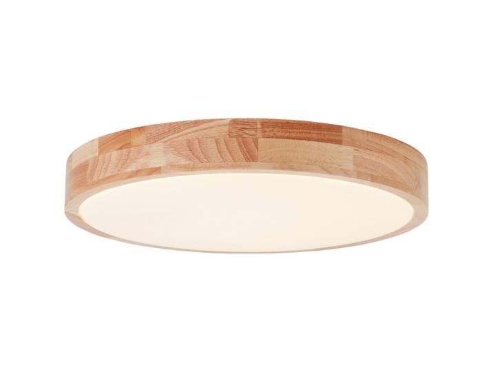 Brilliant Led-Deckenleuchte Slimline, Weiß, Hellbraun, Holz, Metall, Kunststoff, 39x8x39 cm, Lampen & Leuchten, LED Beleuchtung, LED-Deckenleuchten
