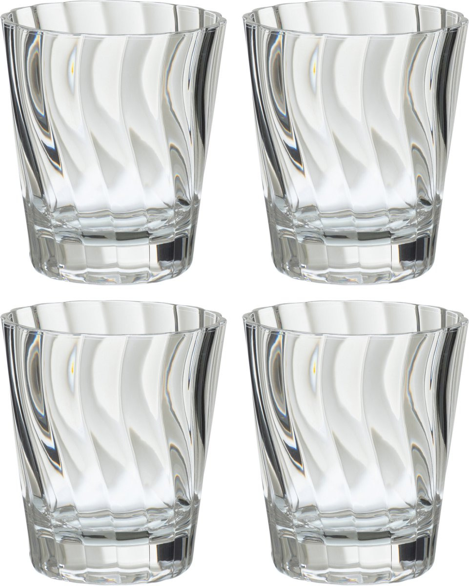 J-Line Drinkglas - Kunststof - Transparant - Set van 4