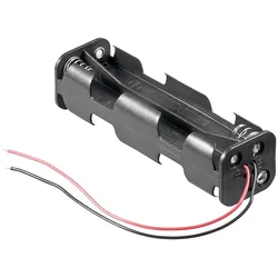 goobay 8x AA (Mignon) Batteriehalter - lose Kabelenden – Batteriehalter AA Mignon, Batterie Halterung Elektronik (Kunststoff)