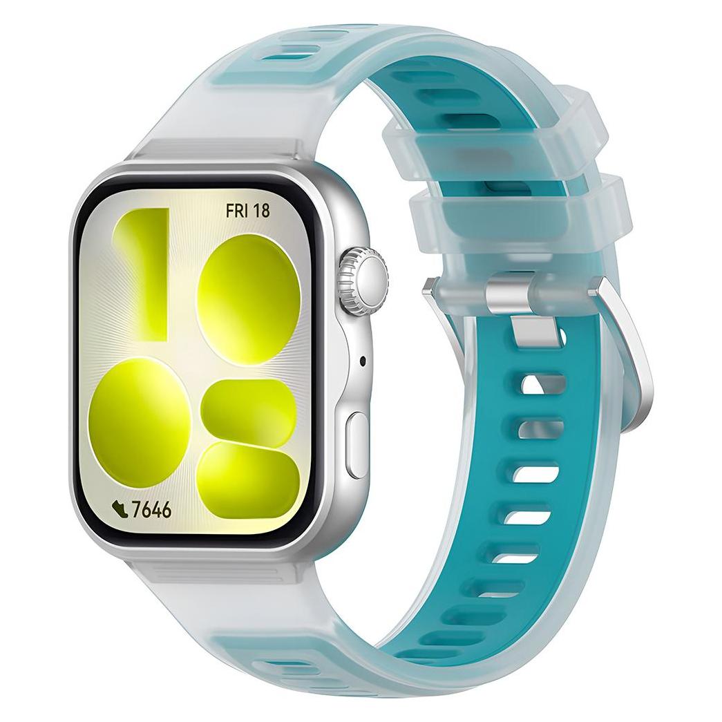 Techsuit - Watchband (W084) - Huawei Watch Fit 3 / Fit 4 / Fit 4 Pro / Fit 5 / Fit 5 Pro - Turquoise (Silicone) (70091214)