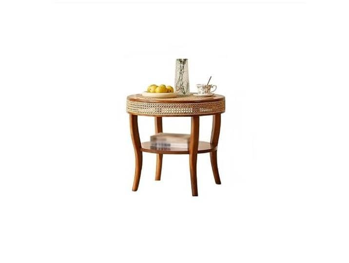 YCCHAH Sofatisch Holz Retro Sofa Seite Tisch Rattan Freizeit Stuhl Kaffee Balkon Ecke Wohnzimmer-Beistelltisch
