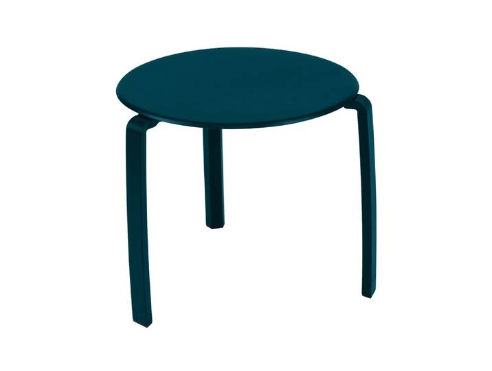 Beistelltisch, Aluminium, Acapulcoblau, Ø 48 cm, Wetterfest, Klassisch & Modern, Fermob