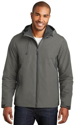 Port Authority J338 Merge 3-in-1 Jacket in Rogue Gray/Gray Steel size Small   Polyester