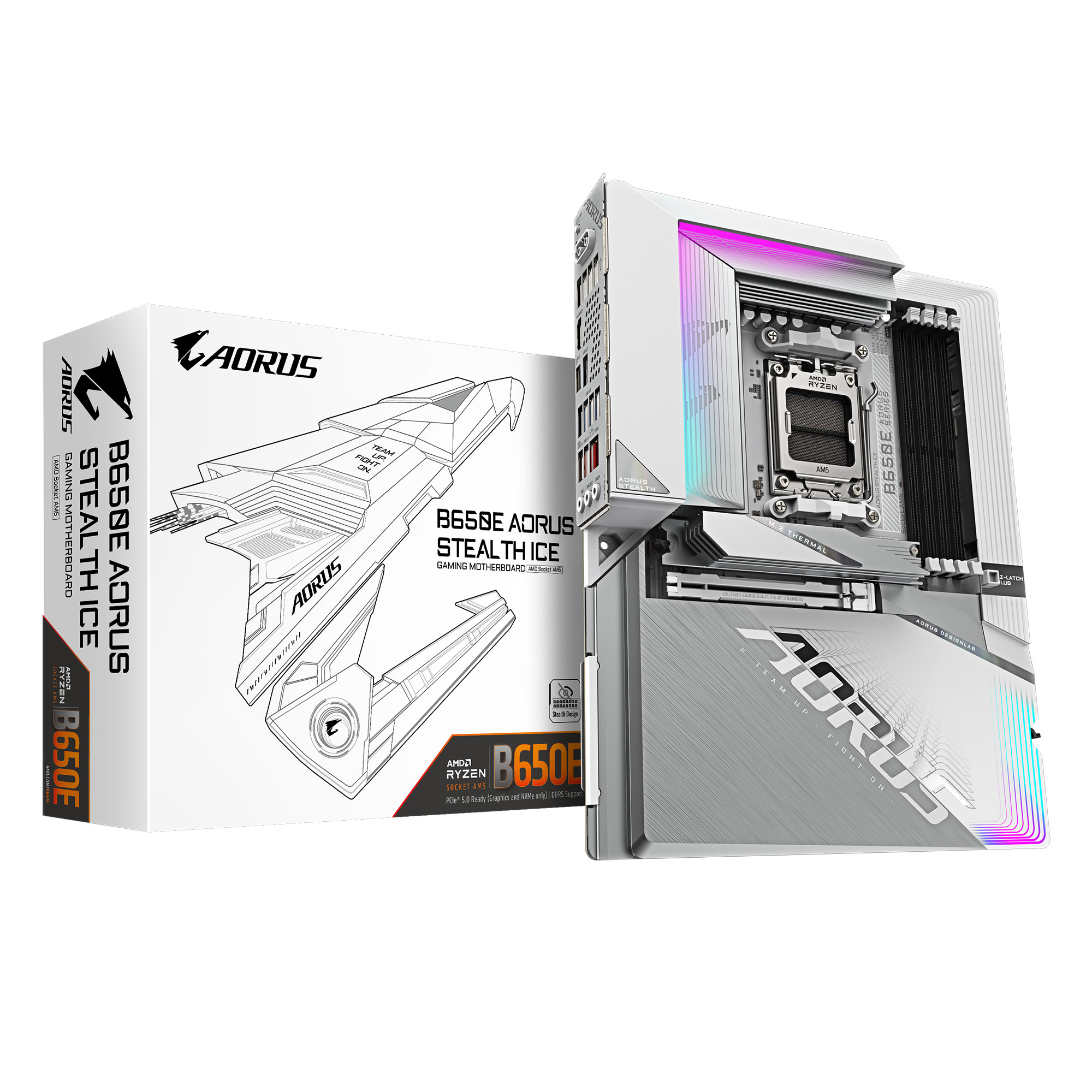 GIGABYTE AORUS B650E STEALTH ICE DDR5 ATX Mainboard Sockel AM5 HDMI/DP B650E A STEALTH ICE