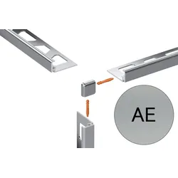 Schlüter Systems JOLLY-AE Außenecke 90° Aluminium AE - Aluminium natur matt eloxiert Höhe: 11 mm