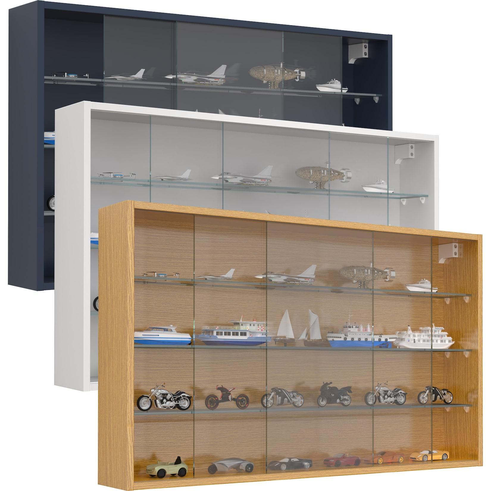 VCM Glasvitrine hängend Vitrine Glas Maße: H. 60 x B. 100 x T. 15 cm Hängevitrine Glas Modern und platzsparend Glas Vitrinenschrank - Drivalo XL