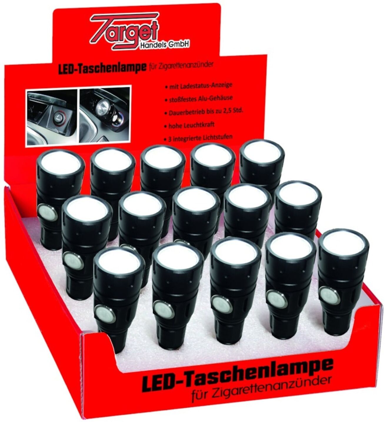 LED-Taschenlampe aufladbar, 12 V ; Jäger Direkt (90824)