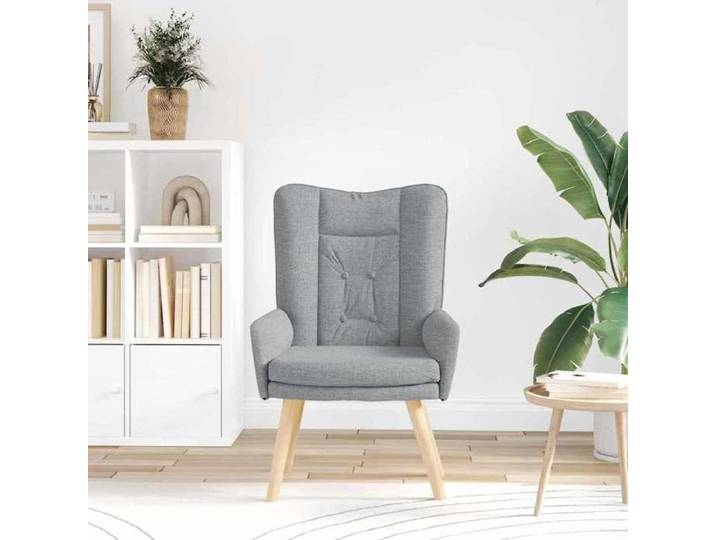 Gris clair Fauteuil relaxant - SOLOMON - Chaise salon - 1 personne - Gris clair 63x67x94 cm tissu FF4963