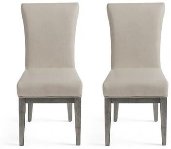 Corinne Dining Side Chairs, Set Of Two - Gray Wash, Gray Wash/Marbled Dove Gray - Grandin Road